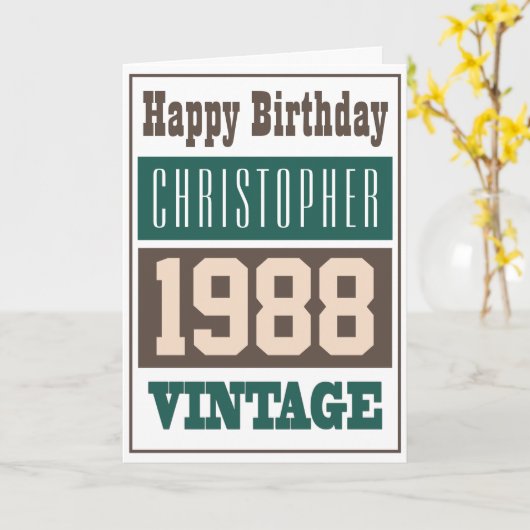 Geboren 1988 Grußkarte Karte (Gelbe Blume)