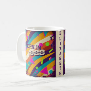 Geboren 1988 Personalisierte Mug - 80er Neon Geome Kaffeetasse