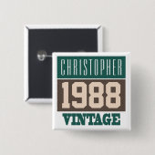 Geboren 1988, Personalisiertes Geschenk Button (Vorne & Hinten)