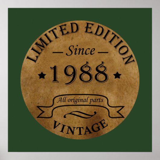 geboren 1988 Vintager Geburtstag Poster (Vorne)