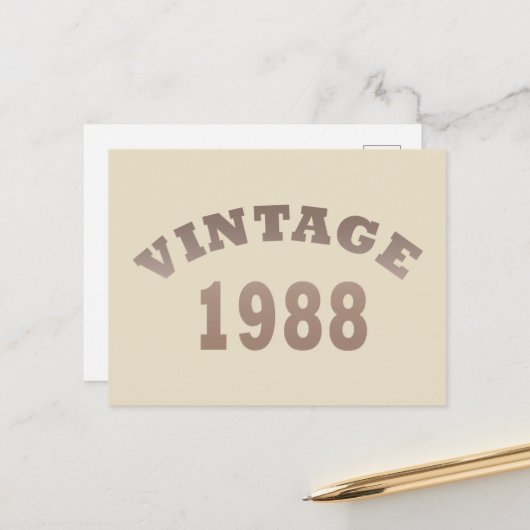 geboren 1988 Vintages Geburtstagsgeschenk Feiertagspostkarte (Vorderseite/Rückseite Beispiel)