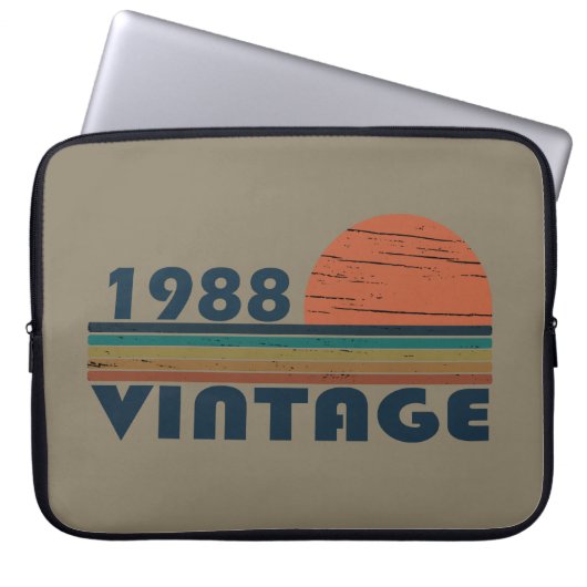 Geboren 1988 Vintages Geburtstagsgeschenk Laptopschutzhülle (Vorderseite)