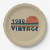 Geboren 1988 Vintages Geburtstagsgeschenk Pappteller (Vorderseite)