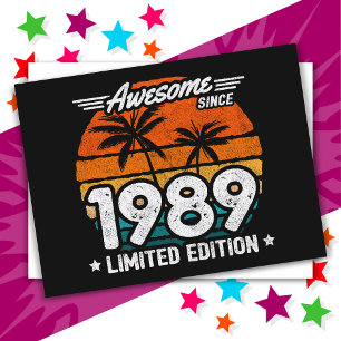 Geboren 1989 Limited Edition Retro Phantastisch se Postkarte