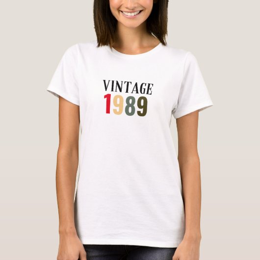 Geboren 1989  T-Shirt (Vorderseite)