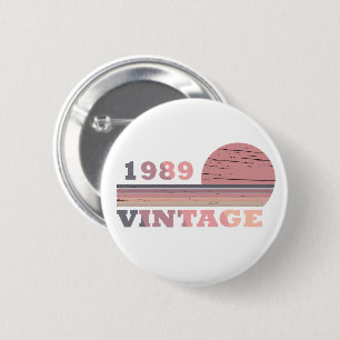 geboren 1989 Vintager Geburtstag Button