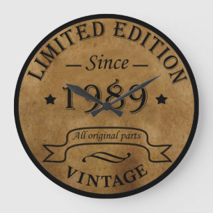 geboren 1989 Vintager Geburtstag Große Wanduhr