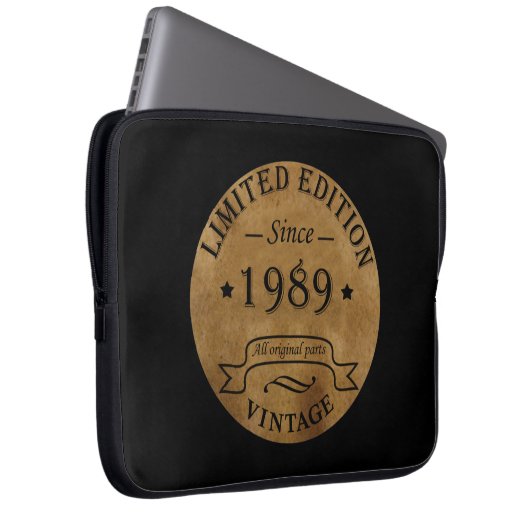 geboren 1989 Vintager Geburtstag Laptopschutzhülle (Vorne Rechts)