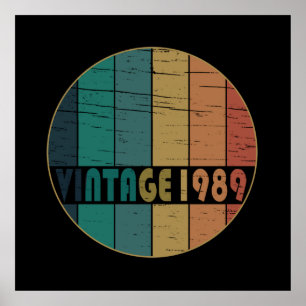 geboren 1989 Vintager Geburtstag Poster