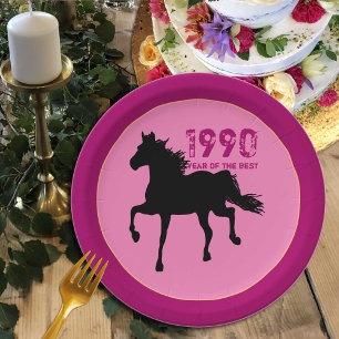 Geboren 1990 - Geburtstagsparty der Besten / Pferd Pappteller