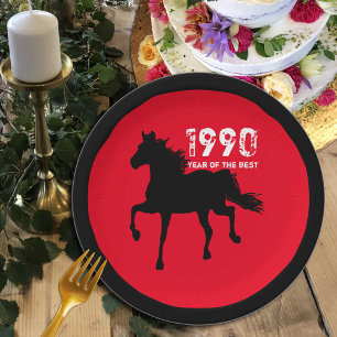 Geboren 1990 - Geburtstagsparty der besten Pferde Pappteller