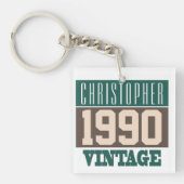 Geboren 1990. Personalisiertes Geschenk Schlüsselanhänger (Vorderseite)