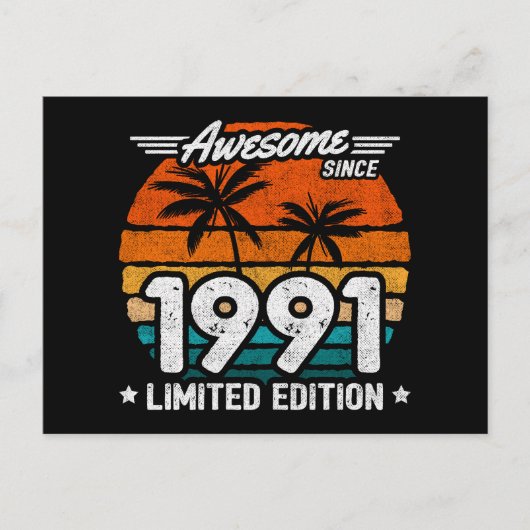 Geboren 1991 Limited Edition Retro Phantastisch se Postkarte (Vorderseite)