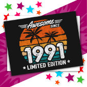 Geboren 1991 Limited Edition Retro Phantastisch se Postkarte