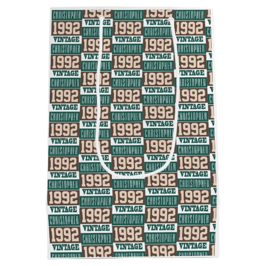 Geboren 1992 mit Christlichem Namen Mittlere Geschenktüte (Rückseite)