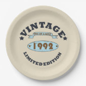geboren 1992 Vintage Geburtstagsgeschenke Pappteller (Vorderseite)