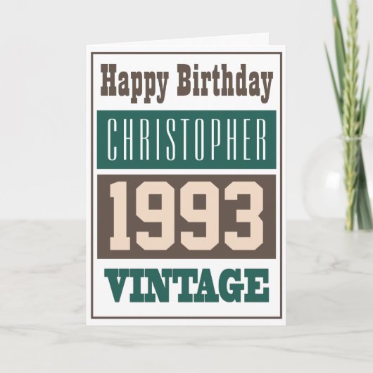 Geboren 1993 Grußkarte Karte (Vorderseite)