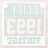 Geboren 1993 mit Christlichem Namen Glasuntersetzer (Rückseite)