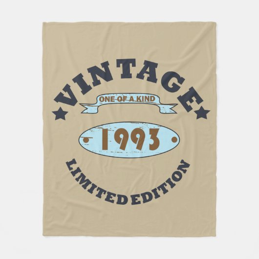 geboren 1993 Vintage Geburtstagsgeschenke Fleecedecke (Vorderseite)