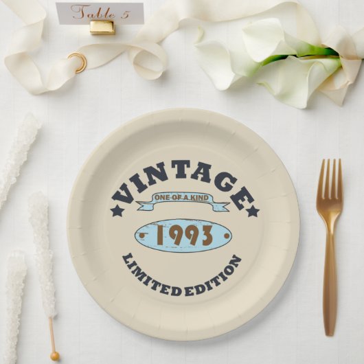 geboren 1993 Vintage Geburtstagsgeschenke Pappteller (Hochzeit)
