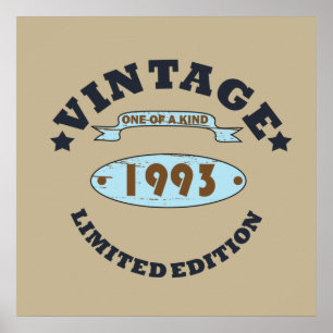 geboren 1993 Vintager Geburtstag Poster
