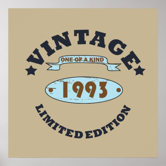 geboren 1993 Vintager Geburtstag Poster (Vorne)