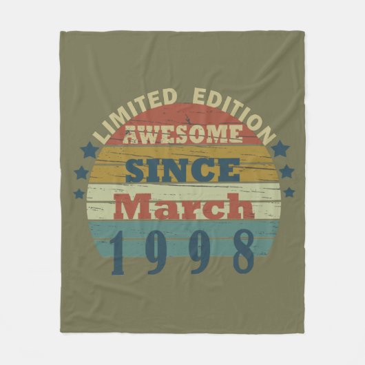Geboren 1998 Geburtstagsgeschenk Fleecedecke (Vorderseite)