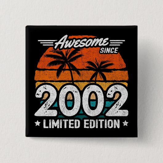 Geboren 2002 Limited Edition Retro Phantastisch se Button (Vorderseite)