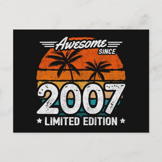 Geboren 2007 Limited Edition Retro Phantastisch se Postkarte (Vorderseite)