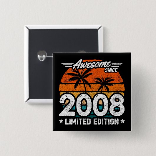 Geboren 2008 Limited Edition Retro Phantastisch se Button (Vorne & Hinten)
