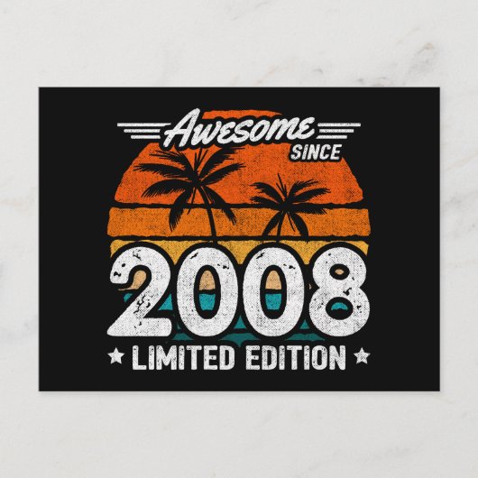 Geboren 2008 Limited Edition Retro Phantastisch se Postkarte (Vorderseite)