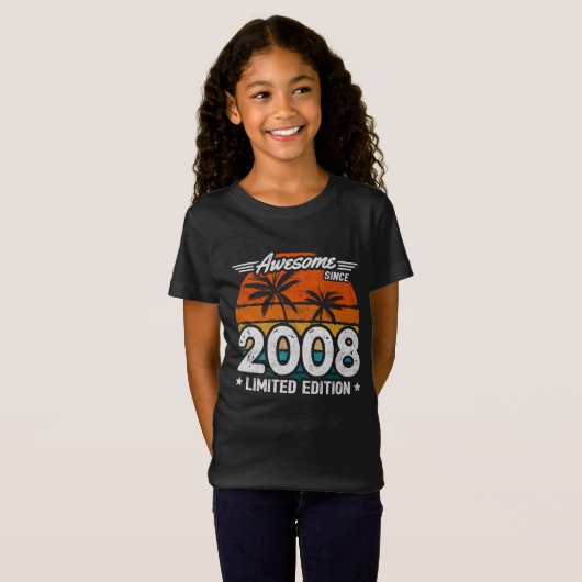Geboren 2008 Limited Edition Retro Phantastisch se T-Shirt (Vorne ganz)