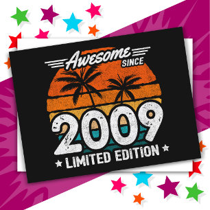 Geboren 2009 Limitierte Auflage Retro Awesome seit Postkarte