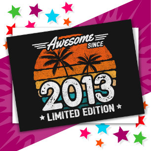 Geboren 2013 Limitierte Auflage Retro Awesome seit Postkarte