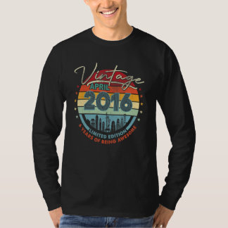 Geboren 2016 Vintag April 2016 6 Jahre alt T-Shirt