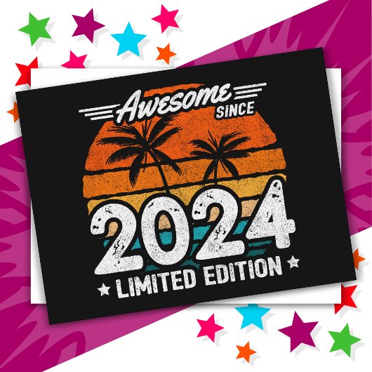 Geboren 2024 Limited Edition Retro Phantastisch se Postkarte