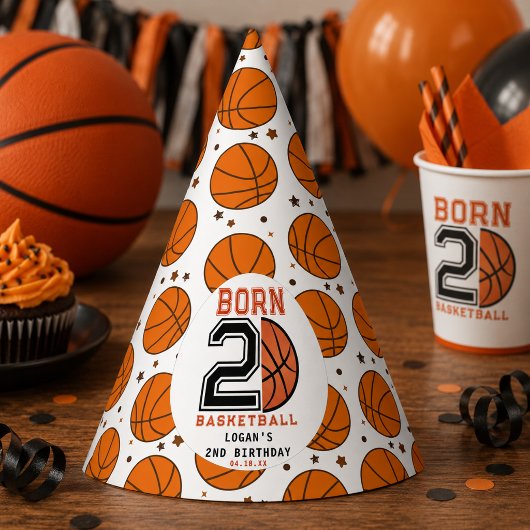 Geboren 2 Ball Basketball 2. Geburtstag Partyhütchen