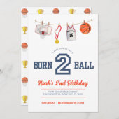 Geboren 2 Ball Einladung (Vorne/Hinten)