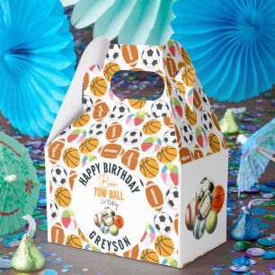 Geboren 2 Ball Sport Themenjunge 2. Geburtstag Par Geschenkschachtel