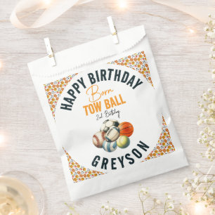 Geboren 2 Ball Sport Themenjunge 2. Geburtstag Par Geschenktütchen