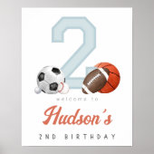 Geboren 2 Ball Willkommenszeichen Sport 2. Geburts Poster (Vorne)