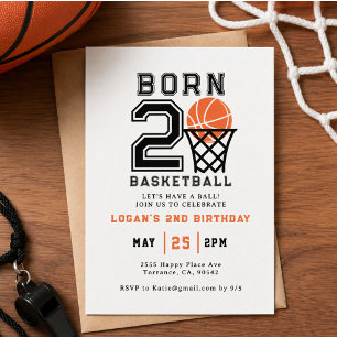 Geboren 2 Basketball   2. Geburtstag des Sportboys Einladung