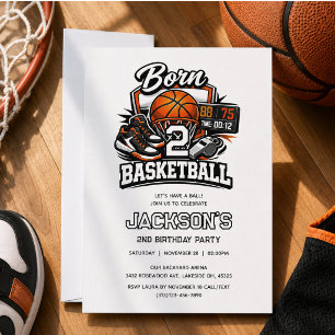Geboren 2 Basketball Sport Thema Junge 2. Geburtst Einladung