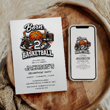 Geboren 2 Basketball Sport Thema Junge 2. Geburtst