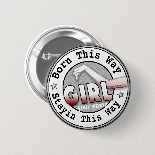 Geboren-A-Mädchen Button (Vorne & Hinten)