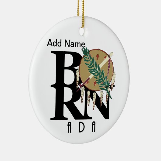 GEBOREN Ada Oklahoma Keramik Ornament (Rechts)