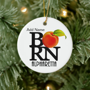 GEBOREN Alpharetta Georgia Keramik Ornament