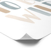 Geboren als Wildblau-neutrale Jungs-Zimmerdekor Poster (Ecke)