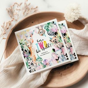 Geboren am 2. Geburtstag von ZWEI Wild Safari Anim Serviette