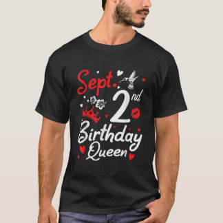 Geboren am 2. September Happy Birthday Queen Nana T-Shirt